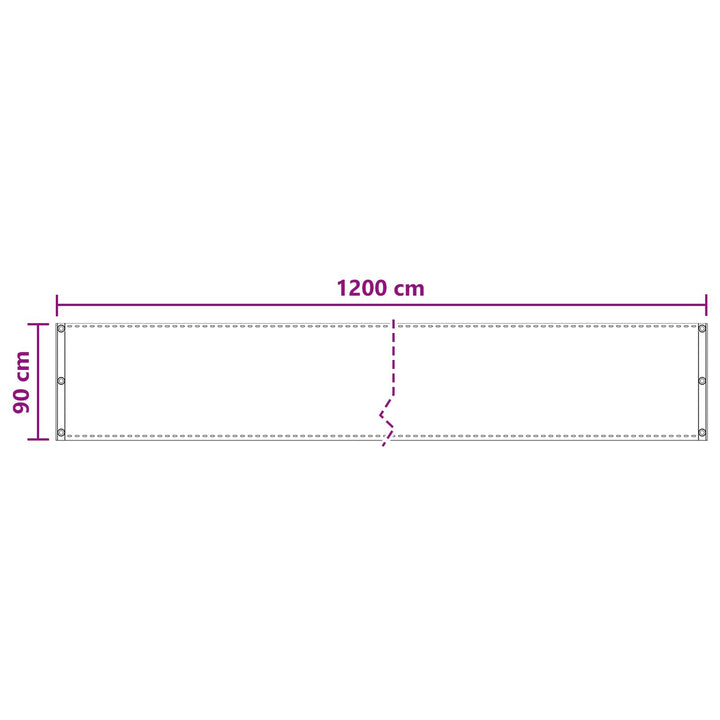 Altan Skærm Hvid 90 x 1200 cm HDPE og Aluminium