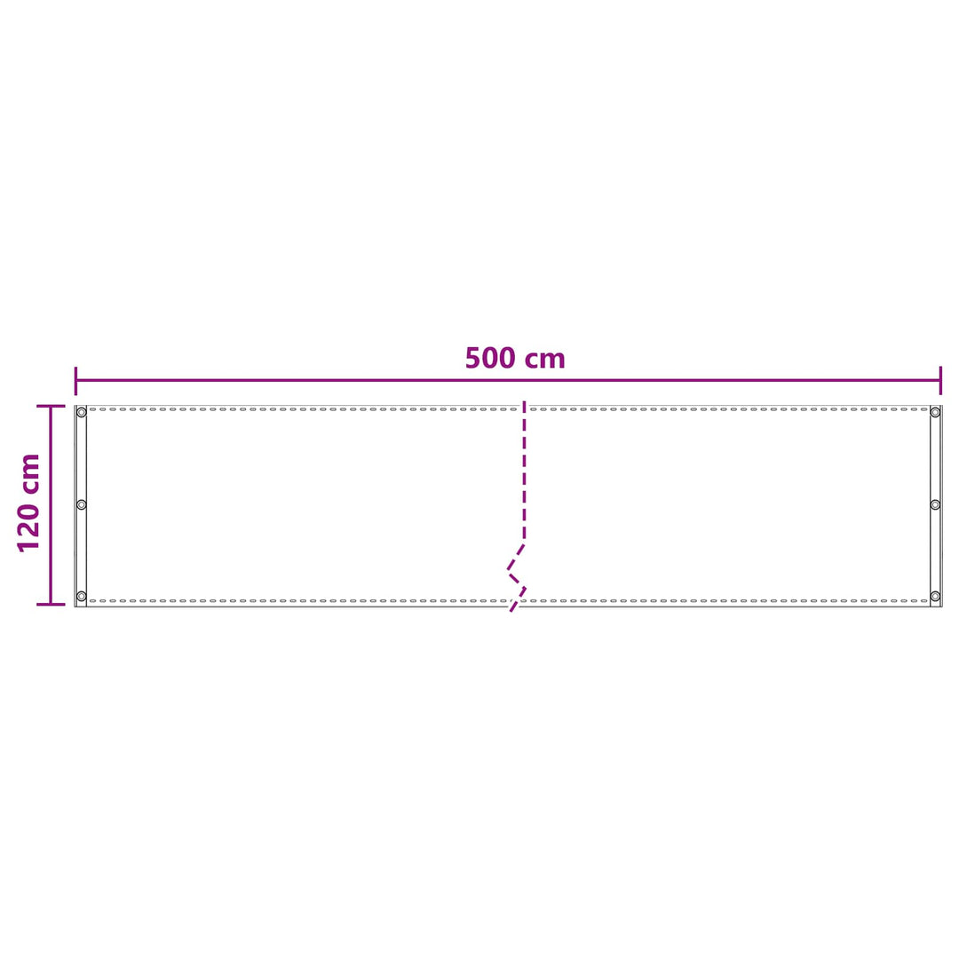 Altan Skærm Lysegrå 120 x 500 cm HDPE og Aluminium