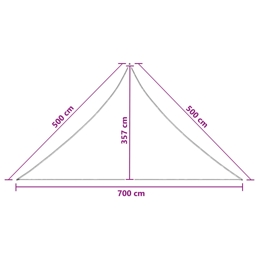 Solsejl 7 x 5 x 5 m HDPE Trekantet Mørkegrøn