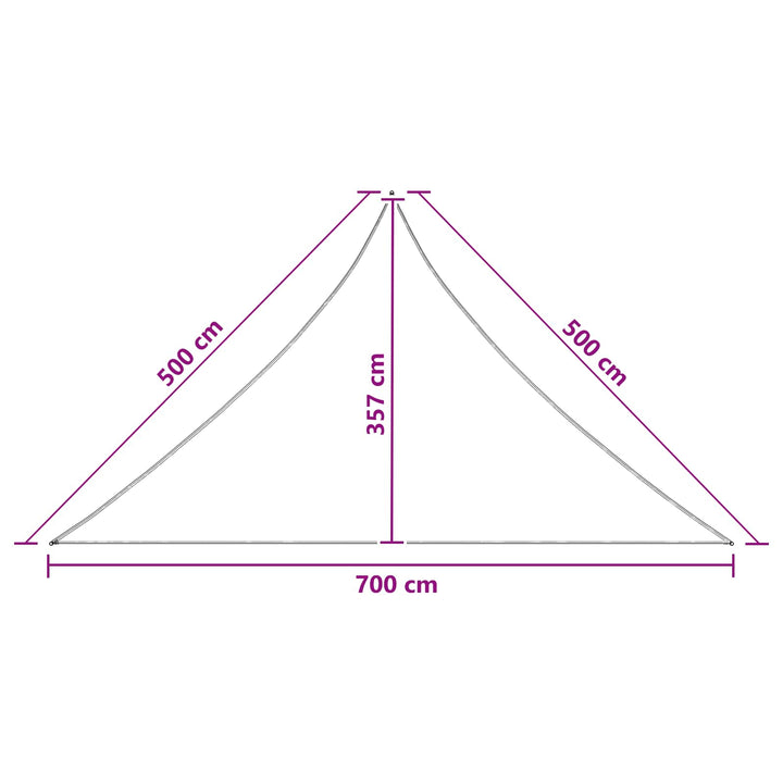 Solsejl 7 x 5 x 5 m HDPE Trekantet Mørkegrøn