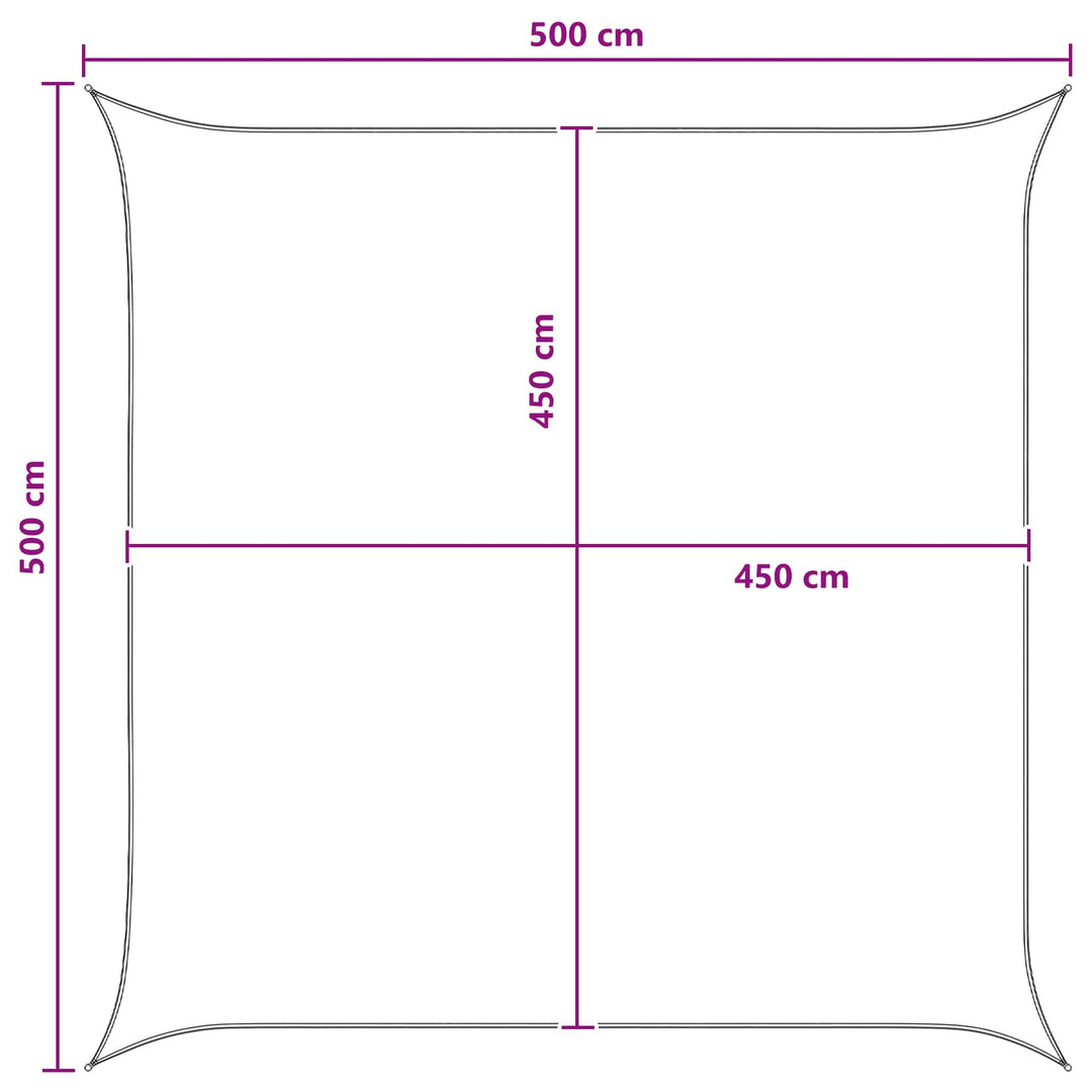 Solsejl Anthracit og hvid 5 x 5 m HDPE