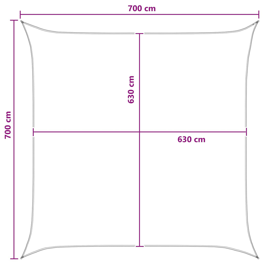 Solsejl Anthracit og hvid 7 x 7 m HDPE
