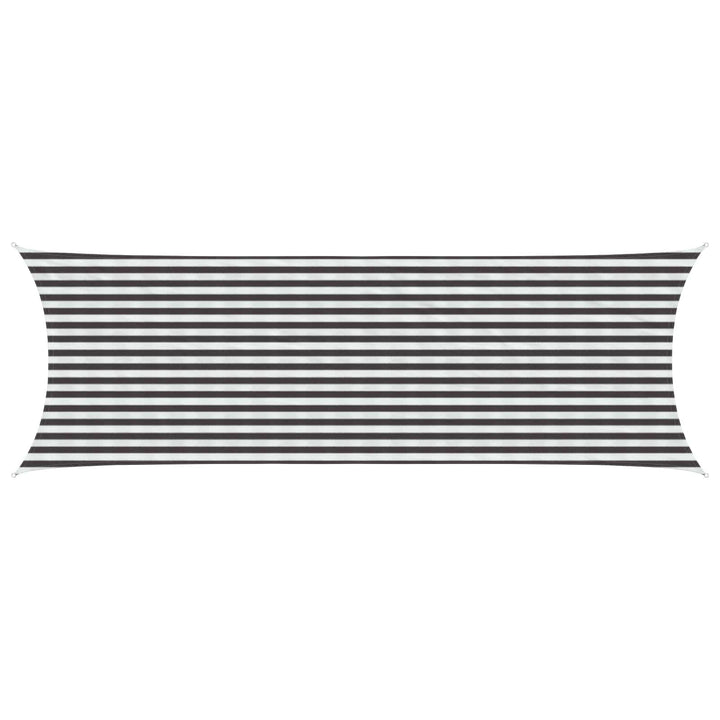 Solsejl Anthracit og hvid 2 x 6 m HDPE