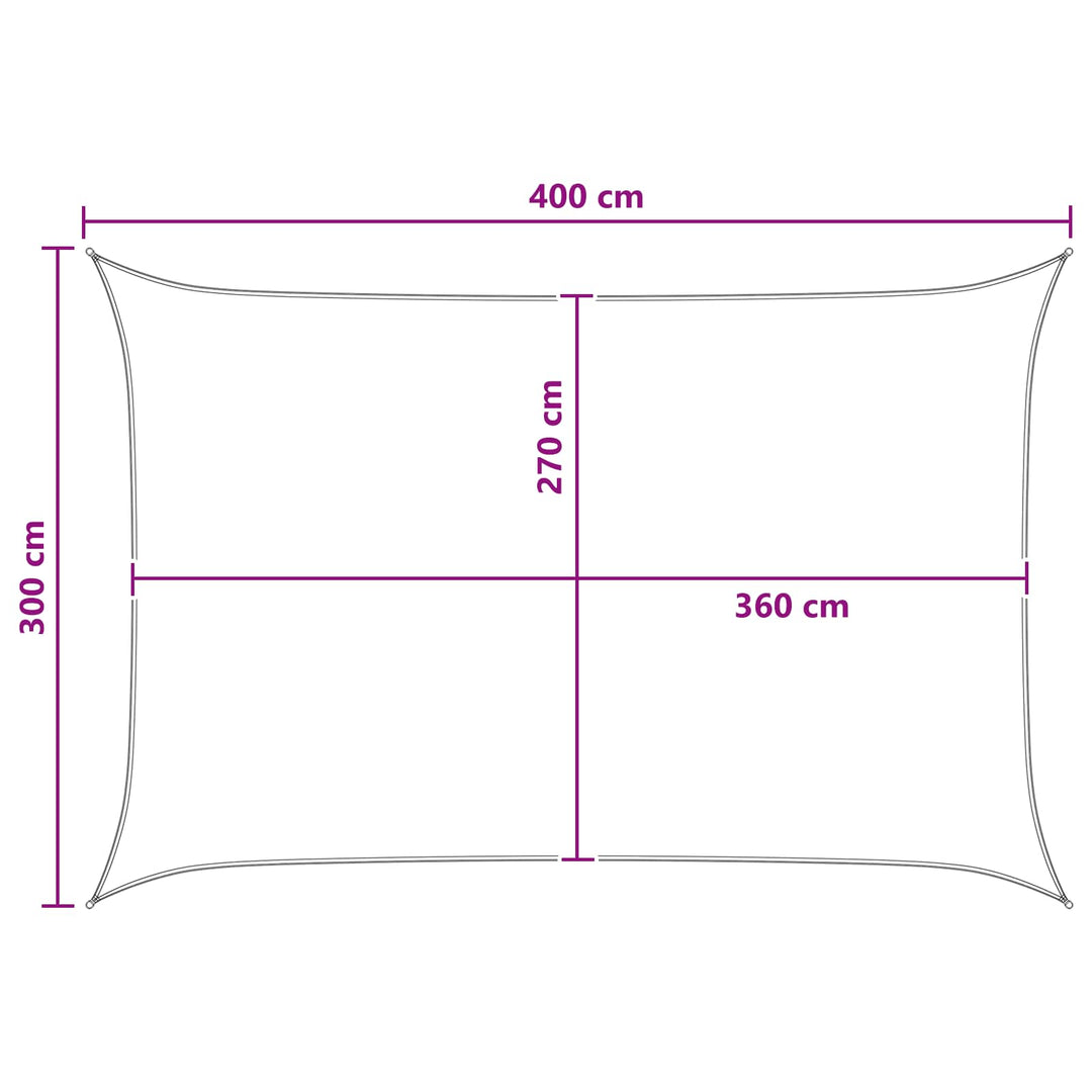 Solsejl Anthracit og hvid 3 x 4 m HDPE