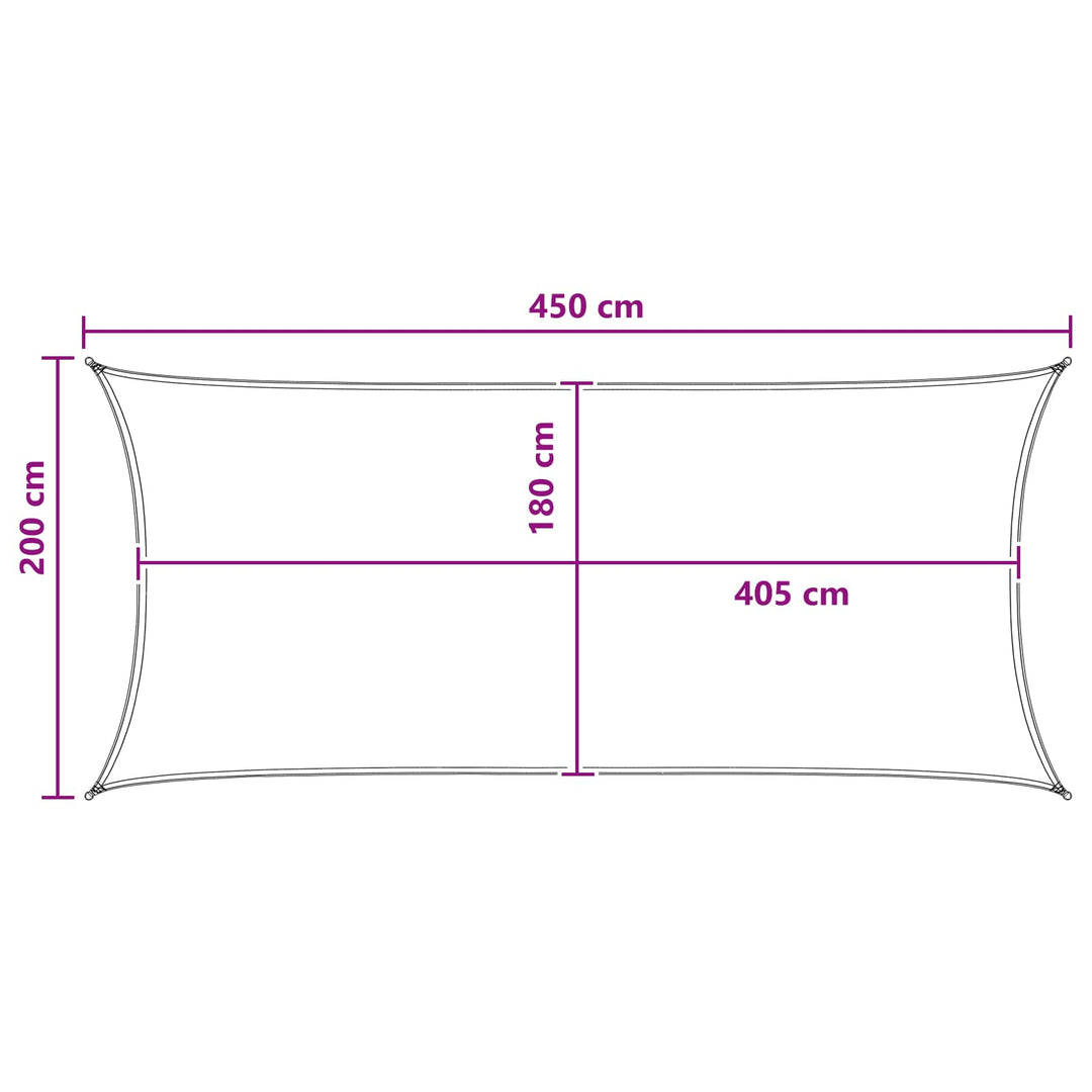 Solsejl Gul og Hvid 2 x 4,5 m HDPE