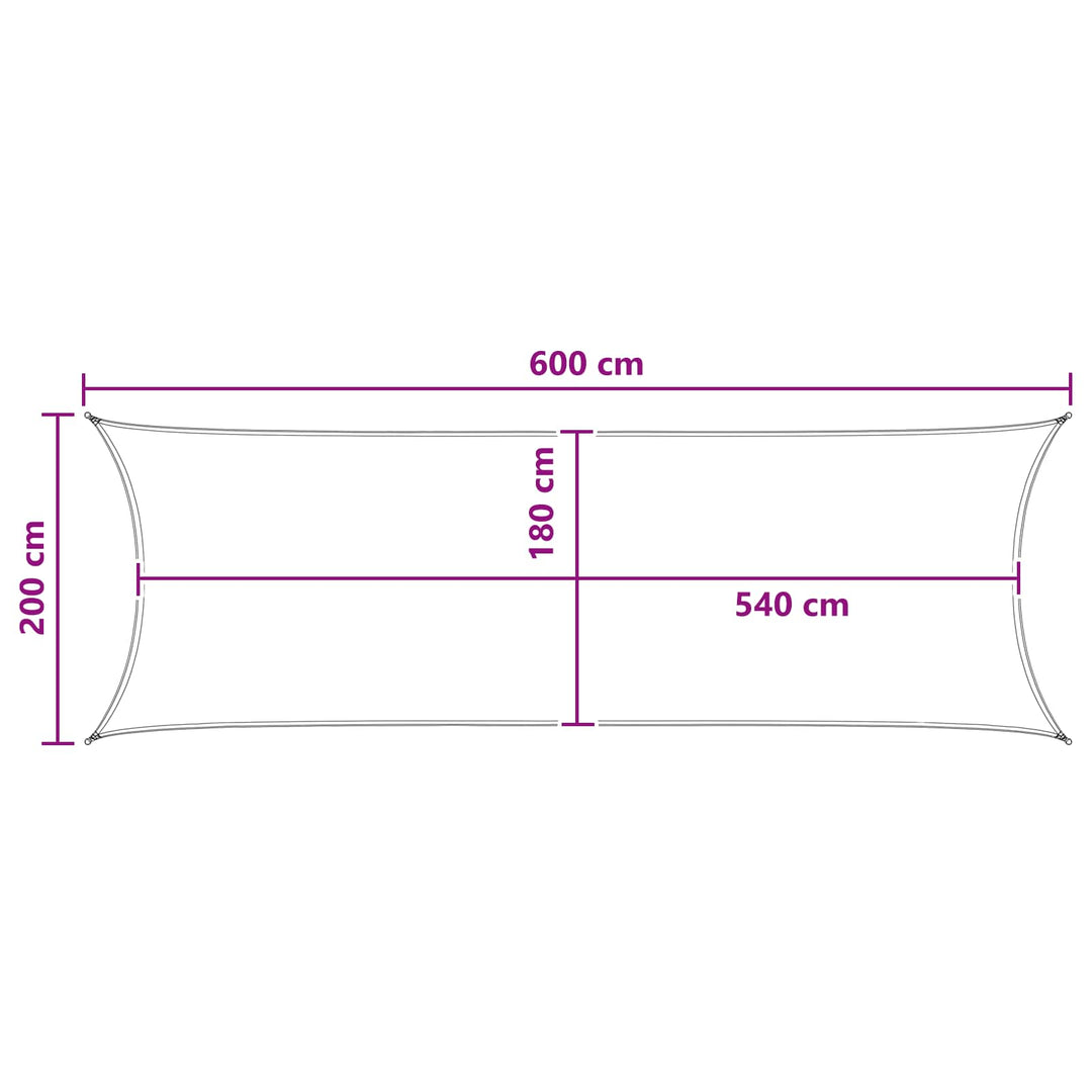 Solsejl Gul og Hvid 2 x 6 m HDPE