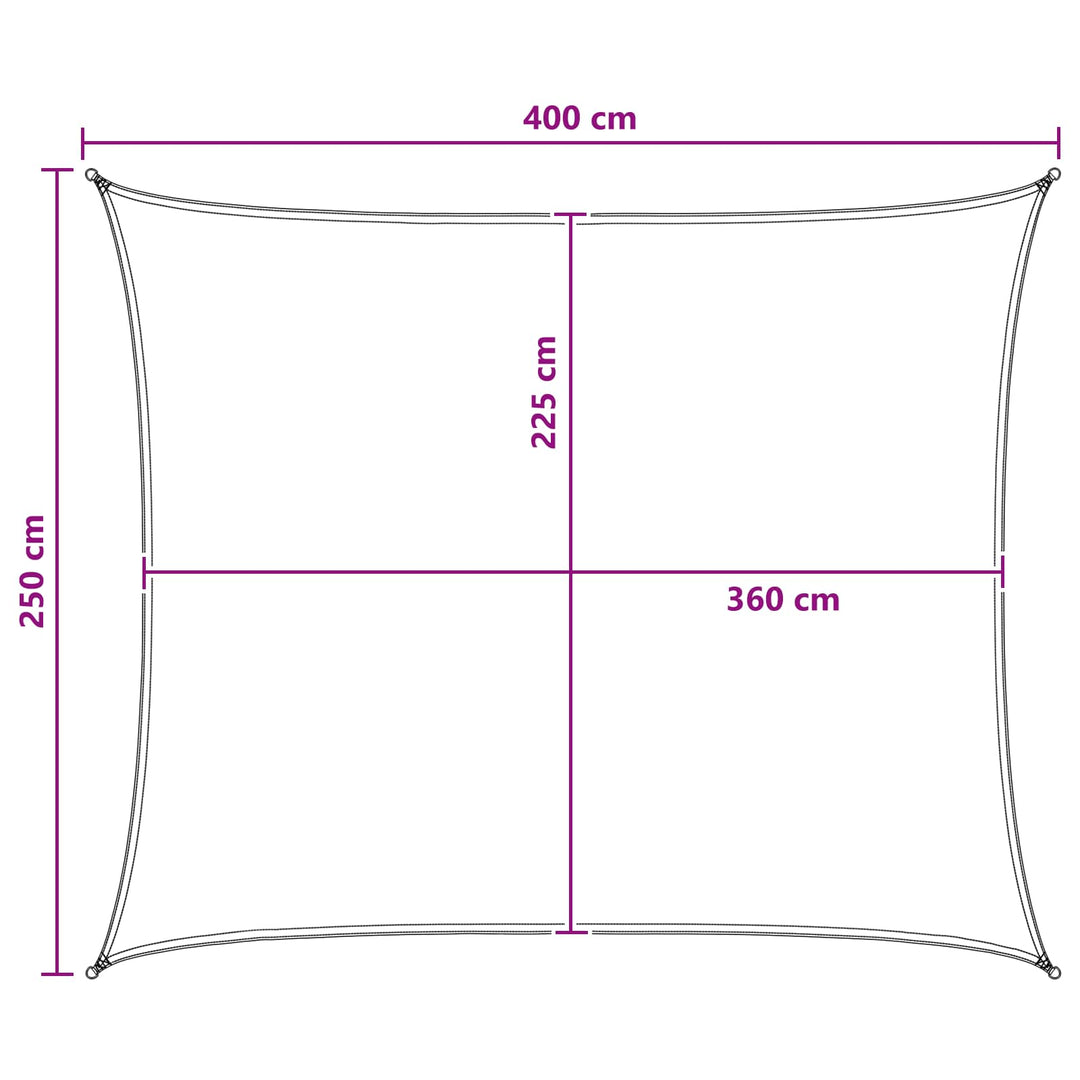 Solsejl Gul og Hvid 2,5 x 4 m HDPE