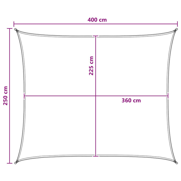 Solsejl Gul og Hvid 2,5 x 4 m HDPE