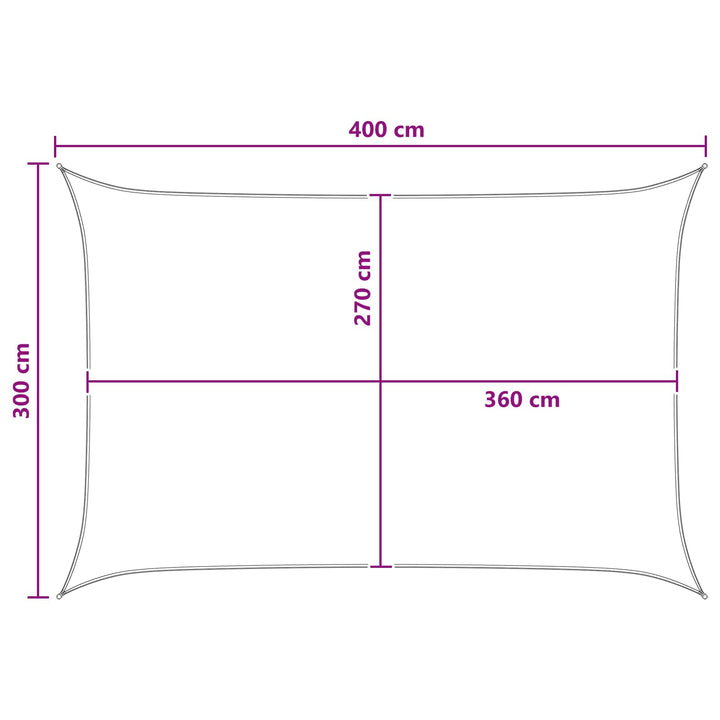 Solsejl Gul og Hvid 3 x 4 m HDPE