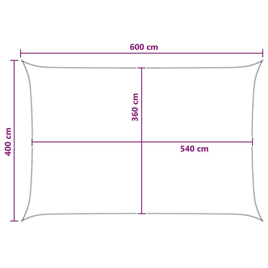 Solsejl Gul og Hvid 4 x 6 m HDPE