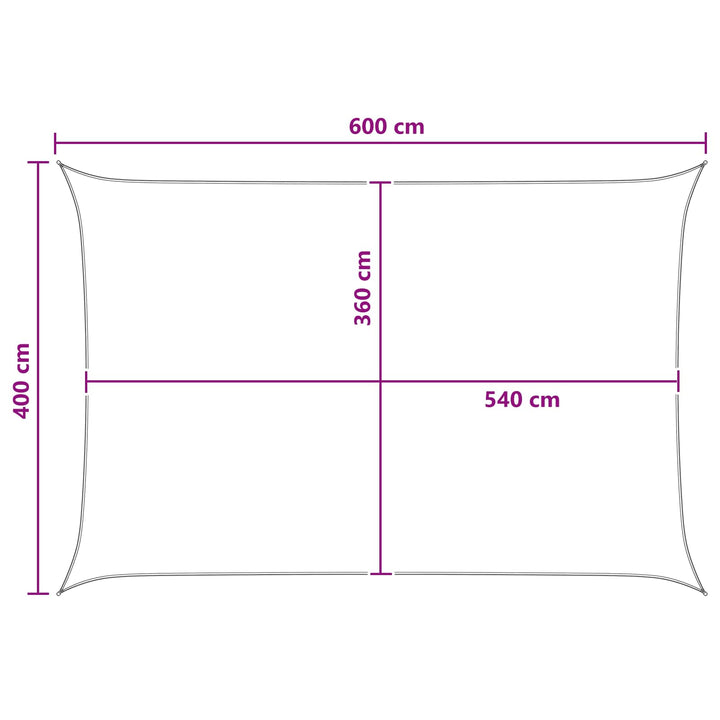 Solsejl Gul og Hvid 4 x 6 m HDPE