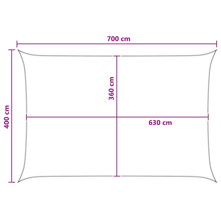 Solsejl Gul og Hvid 4 x 7 m HDPE