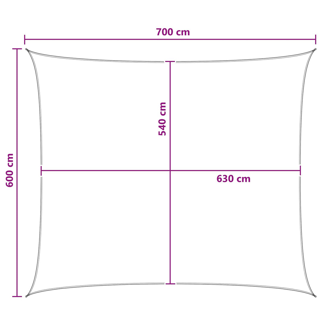 Solsejl Gul og Hvid 6 x 7 m HDPE