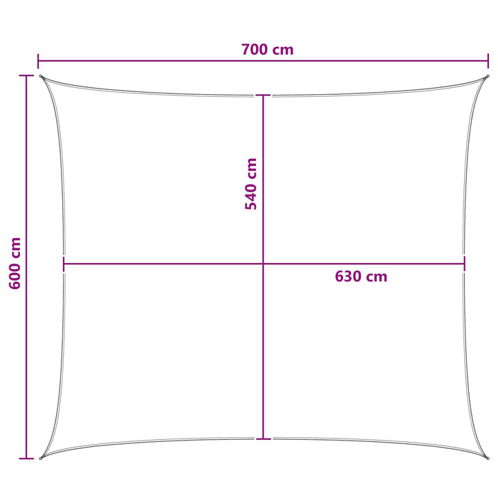 Solsejl Gul og Hvid 6 x 7 m HDPE