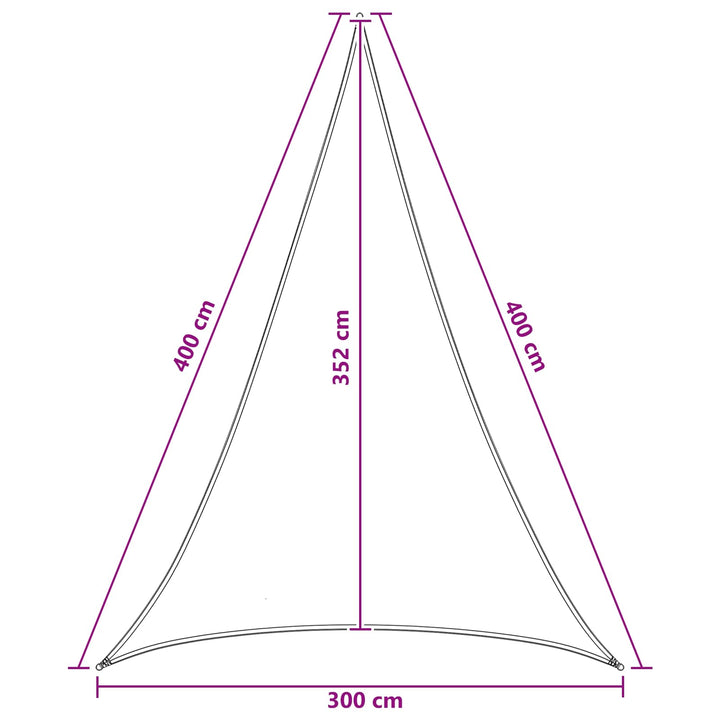 Solsejl 3 x 4 x 4 m HDPE Trekantet Gul og Hvid