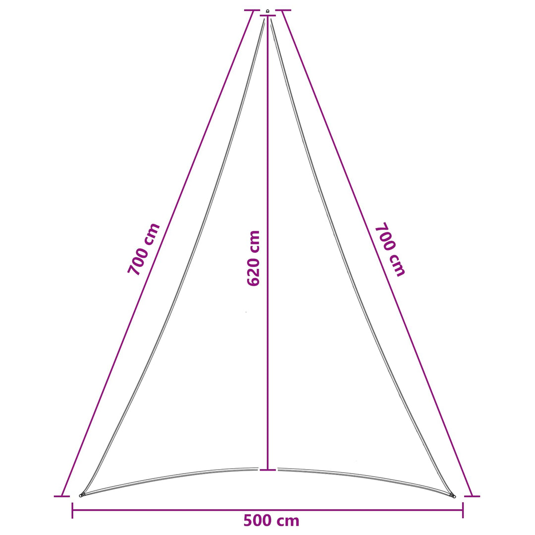 Solsejl 5 x 7 x 7 m HDPE Trekantet Gul og Hvid