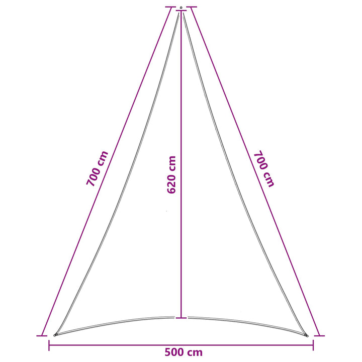 Solsejl 5 x 7 x 7 m HDPE Trekantet Gul og Hvid