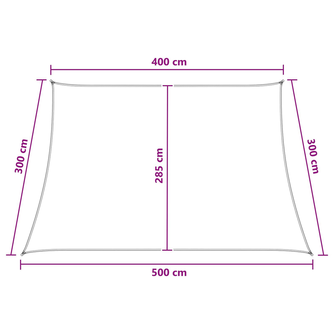 Solsejl Gul og Hvid 4 / 5 x 3 m HDPE