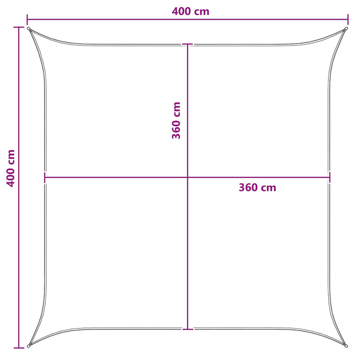 Solsejl Blå og Hvid 4 x 4 m HDPE
