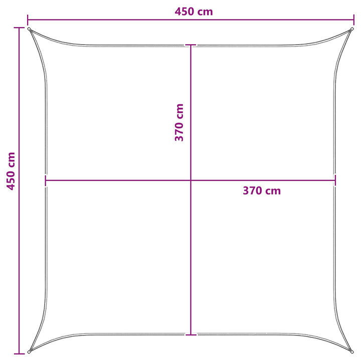 Solsejl Blå og Hvid 4,5 x 4,5 m HDPE