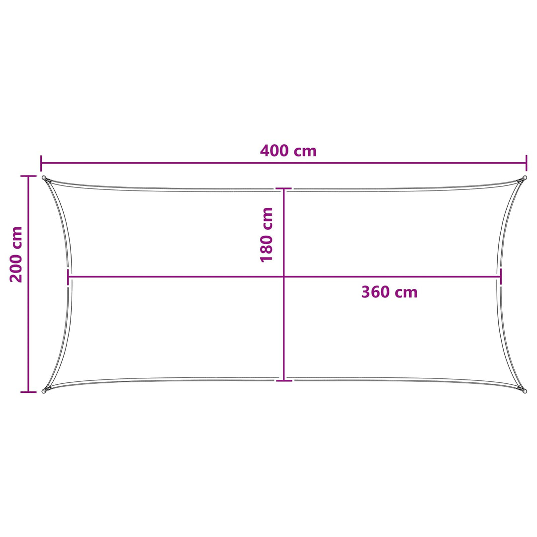 Solsejl 2 x 4 m HDPE Rektangulær Blå og Hvid