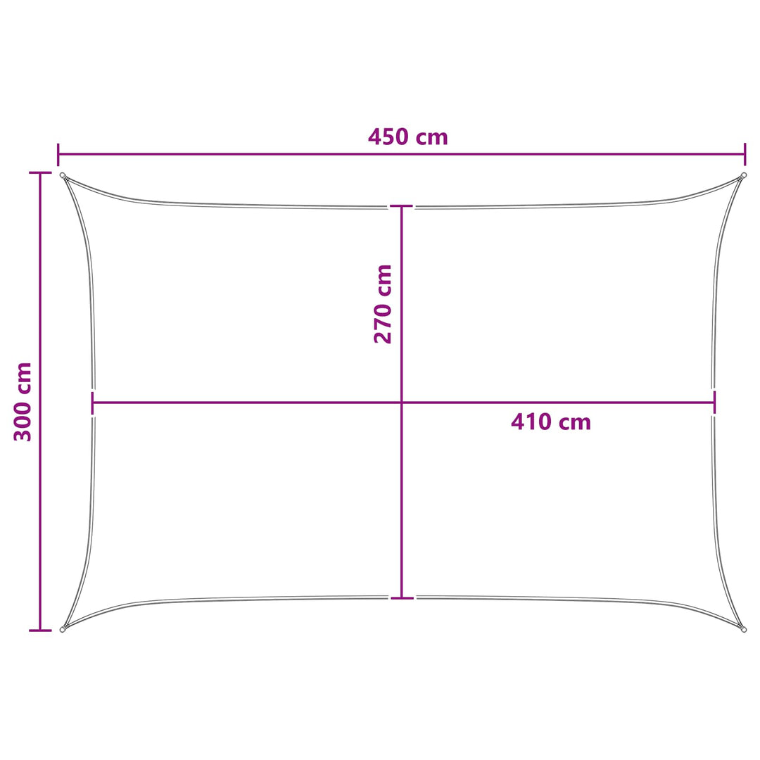 Solsejl Blå og Hvid 3 x 4,5 m HDPE