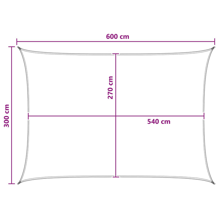 Solsejl Blå og Hvid 3 x 6 m HDPE