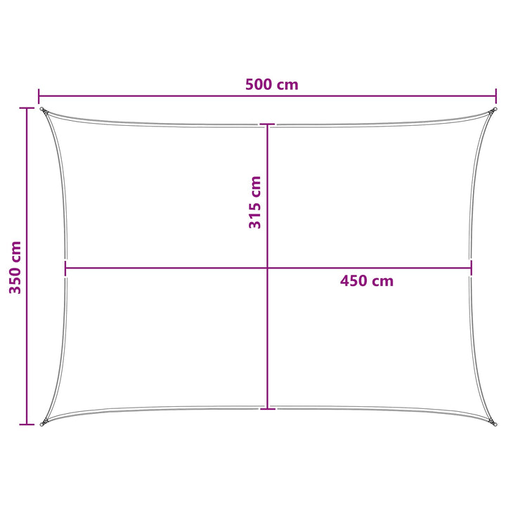Solsejl Blå og Hvid 3,5 x 5 m HDPE