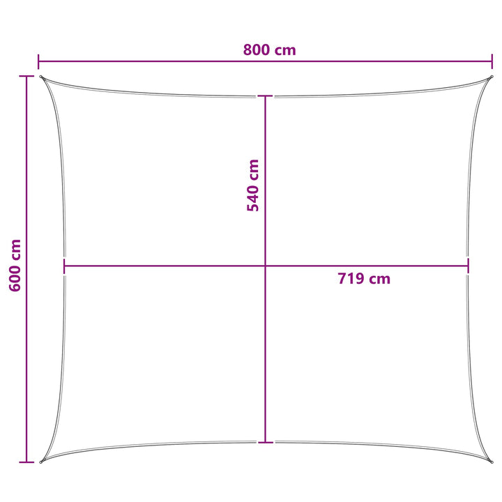 Solsejl Blå og Hvid 6 x 8 m HDPE