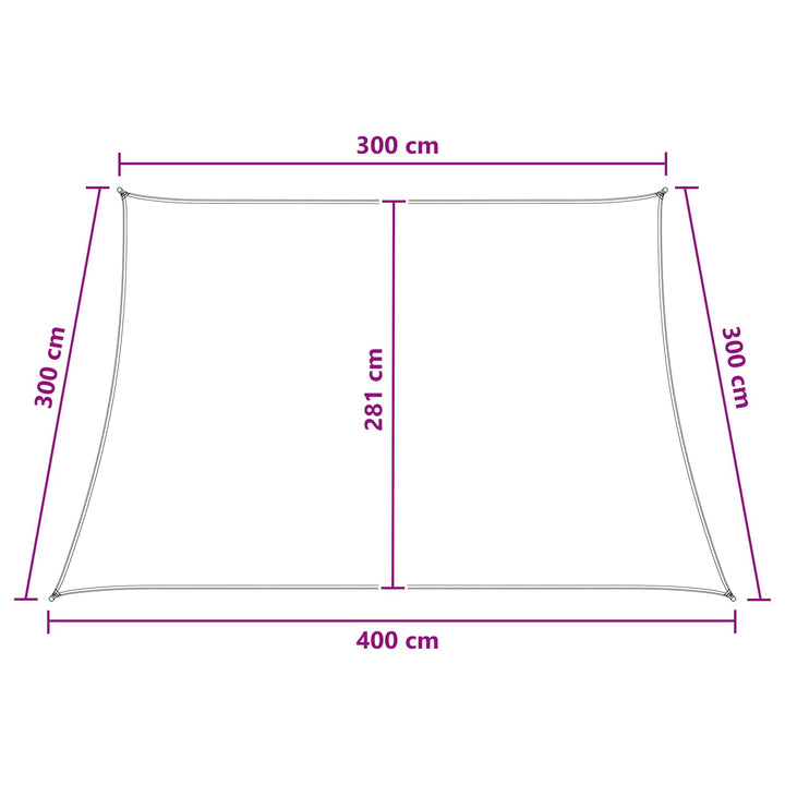 Solsejl Blå og Hvid 3 / 4 x 3 m HDPE