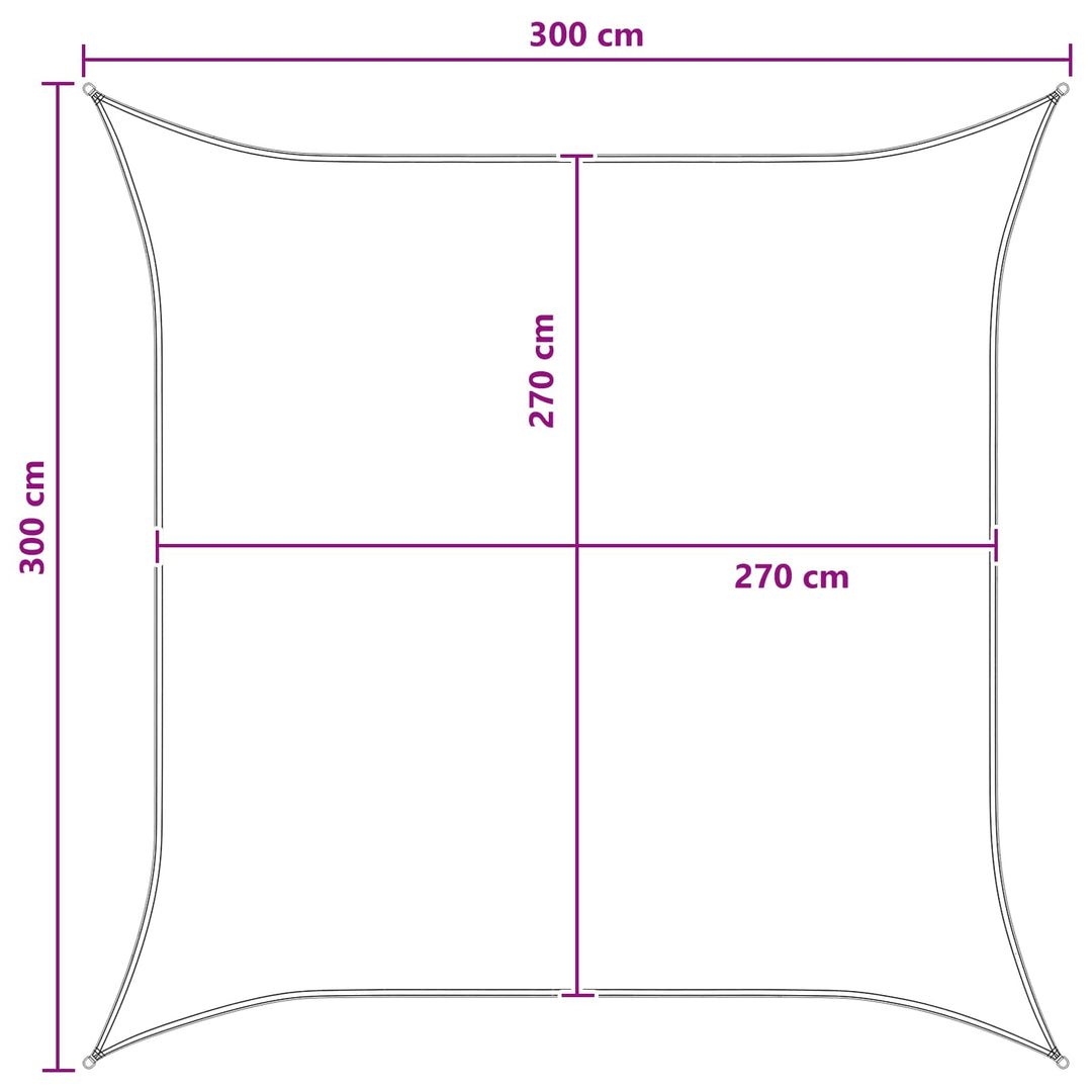 Solsejl Lys Grå og Hvid 3 x 3 m HDPE