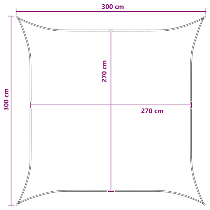 Solsejl Lys Grå og Hvid 3 x 3 m HDPE