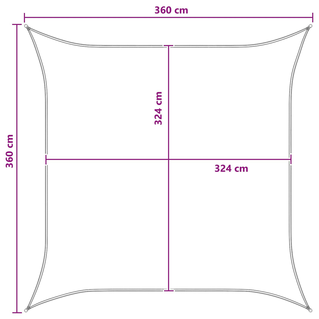 Solsejl Lys Grå og Hvid 3,6 x 3,6 m HDPE