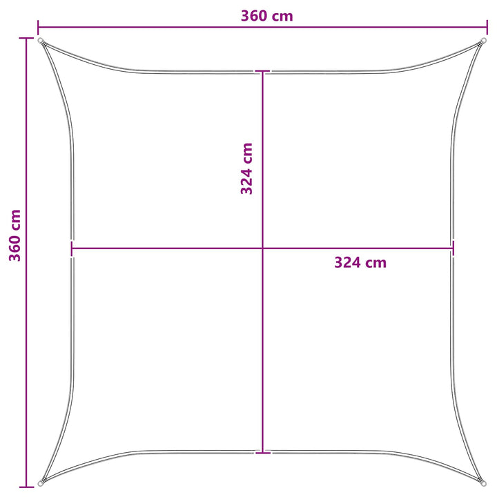 Solsejl Lys Grå og Hvid 3,6 x 3,6 m HDPE