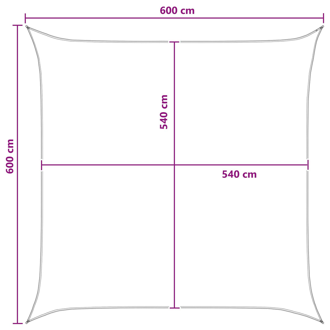 Solsejl Lys Grå og Hvid 6 x 6 m HDPE