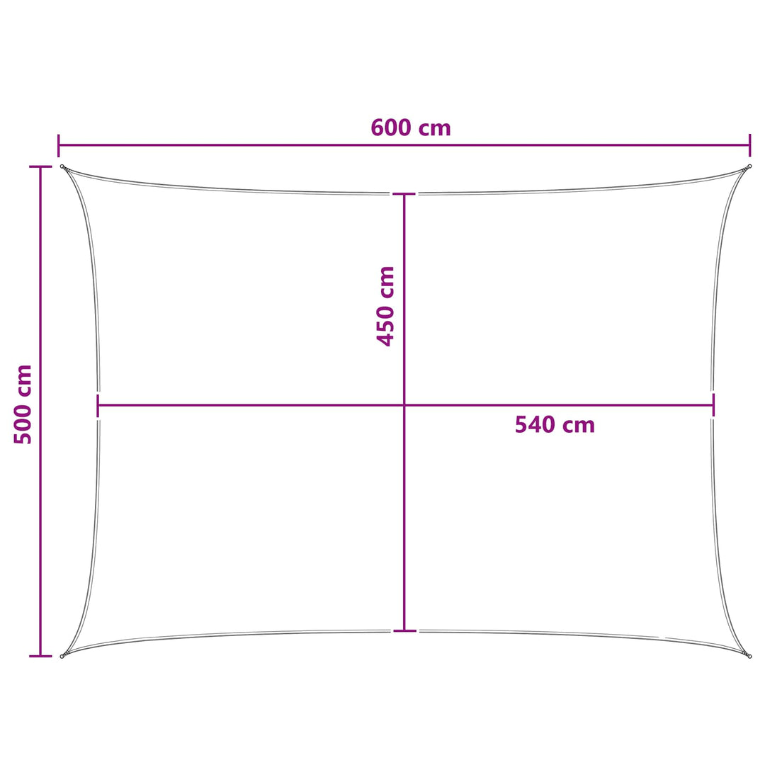 Solsejl Lys Grå og Hvid 5 x 6 m HDPE