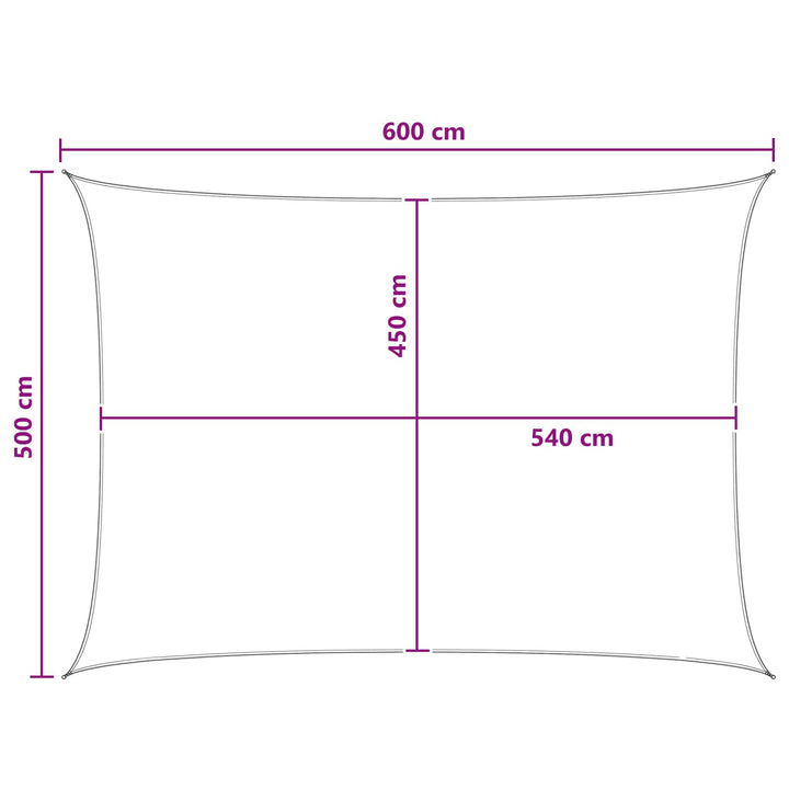 Solsejl Lys Grå og Hvid 5 x 6 m HDPE