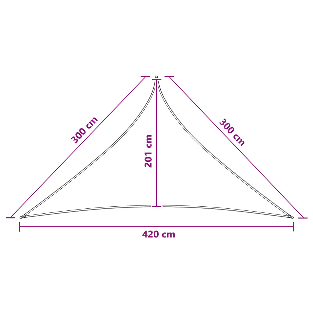 Solsejl 3 x 3 x 4,2 m HDPE Trekantet Lys Grå og Hvid