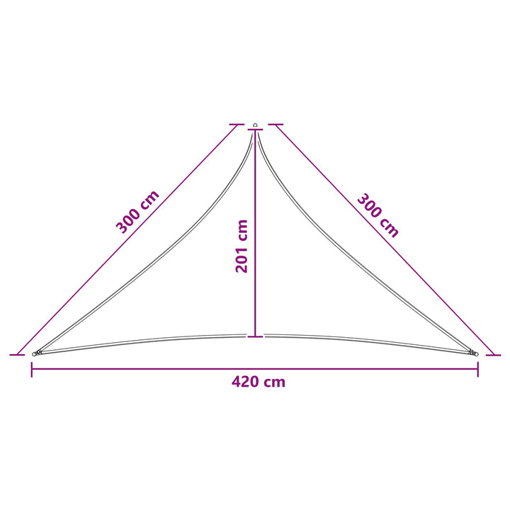 Solsejl 3 x 3 x 4,2 m HDPE Trekantet Lys Grå og Hvid