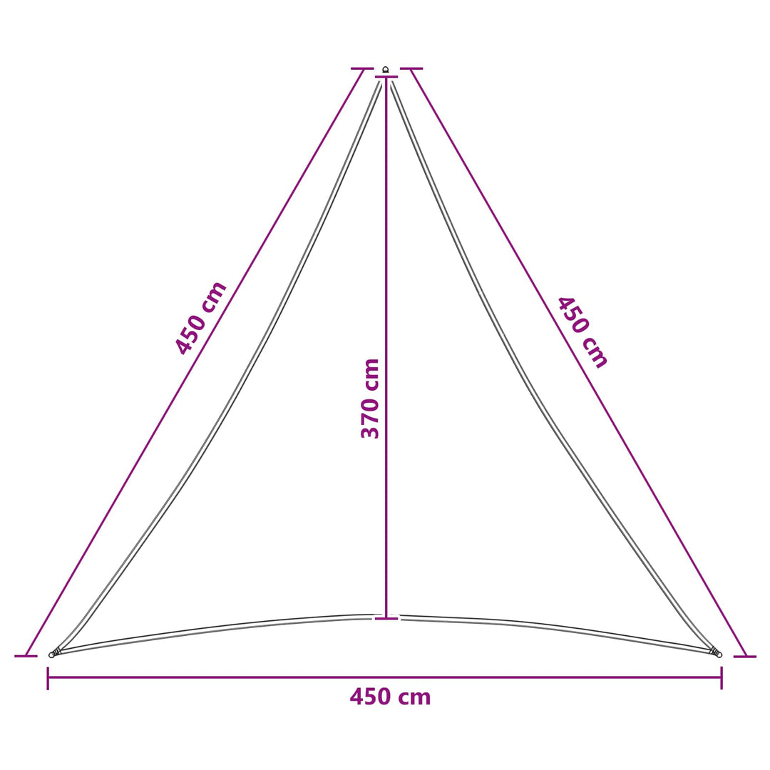 Solsejl Lys Grå og Hvid 4,5 x 4,5 x 4,5 m HDPE