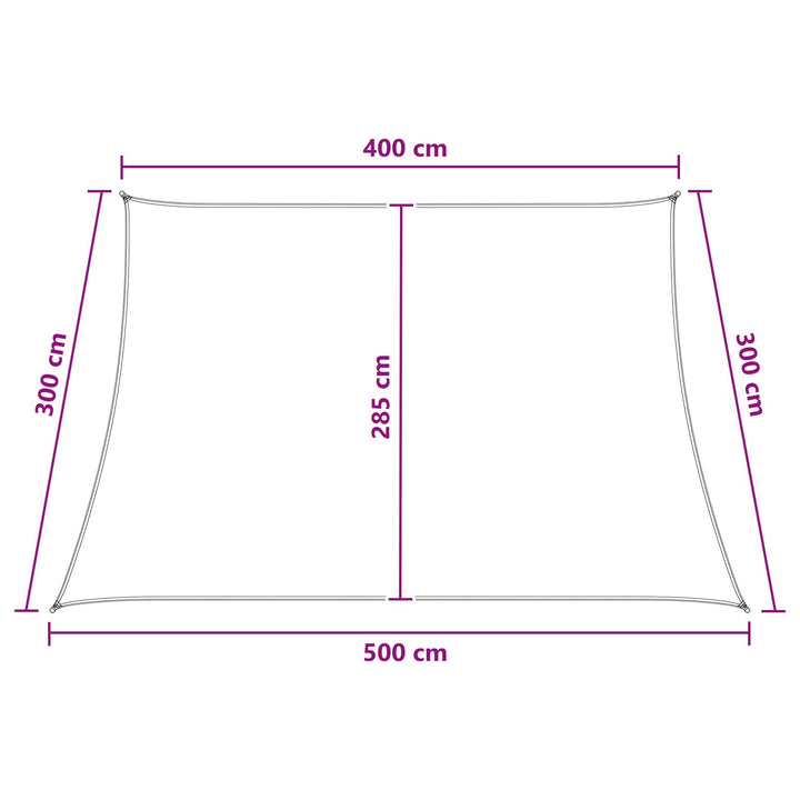 Solsejl Lys Grå og Hvid 4 / 5 x 3 m HDPE