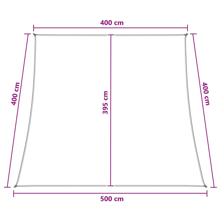 Solsejl Lys Grå og Hvid 4 / 5 x 4 m HDPE