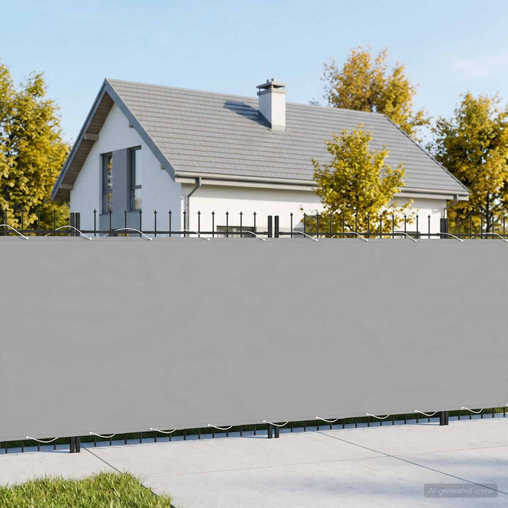 Balkon Afskærmning 150 x 600 cm Stof med PU-belægning Lysegrå