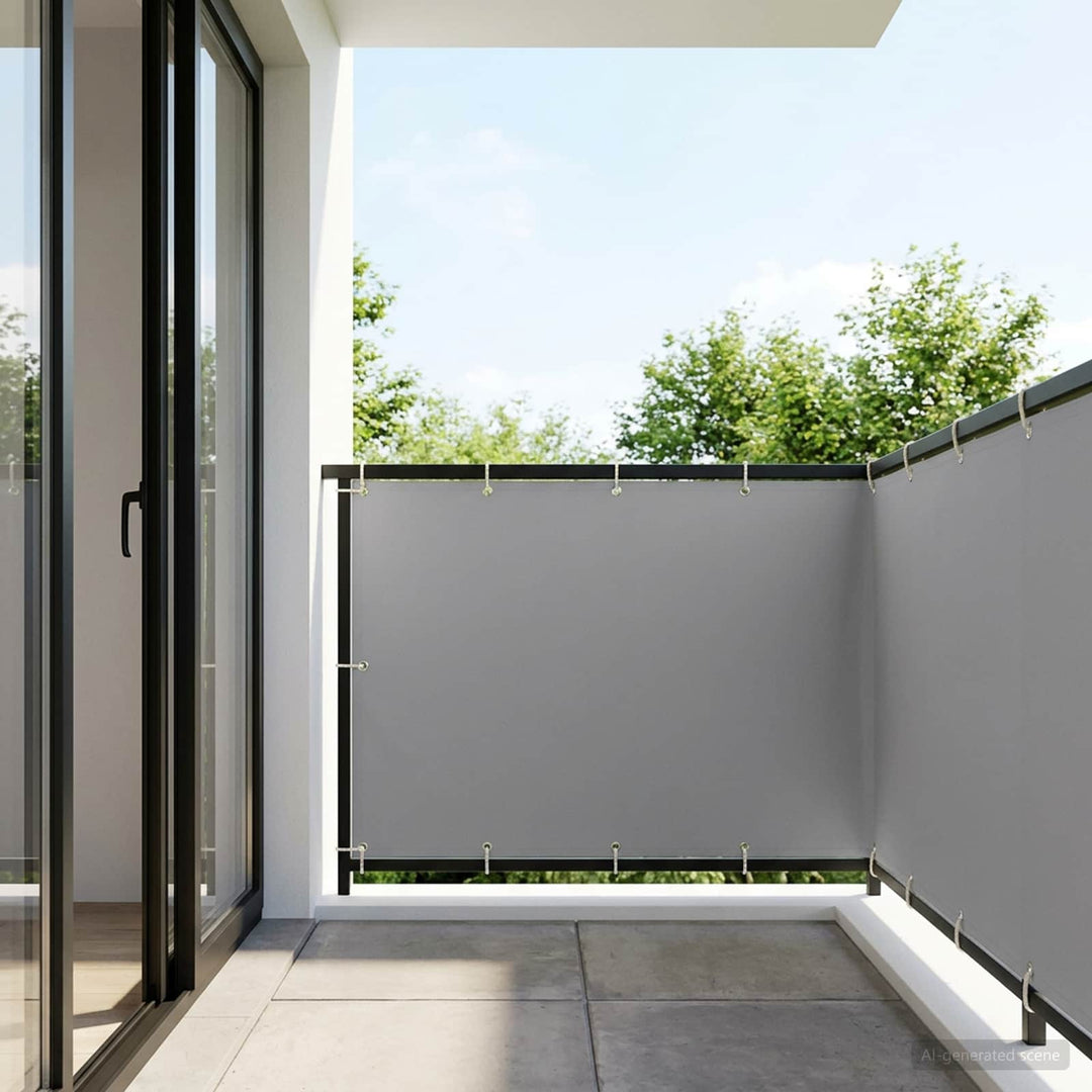 Balkon Afskærmning 150 x 700 cm Stof med PU-belægning Lysegrå