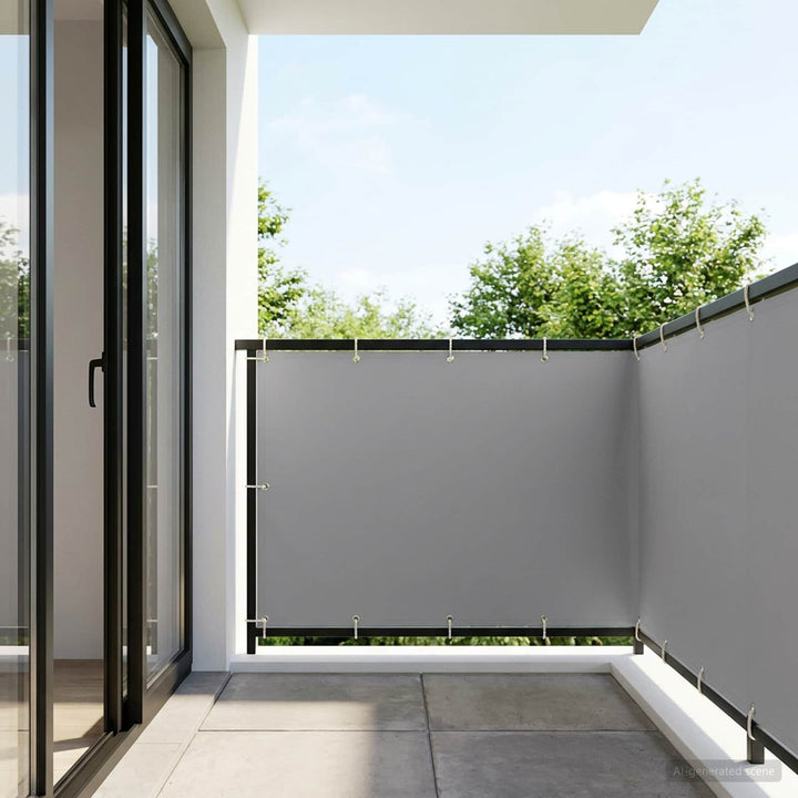 Balkon Afskærmning 150 x 800 cm Stof med PU-belægning Lysegrå