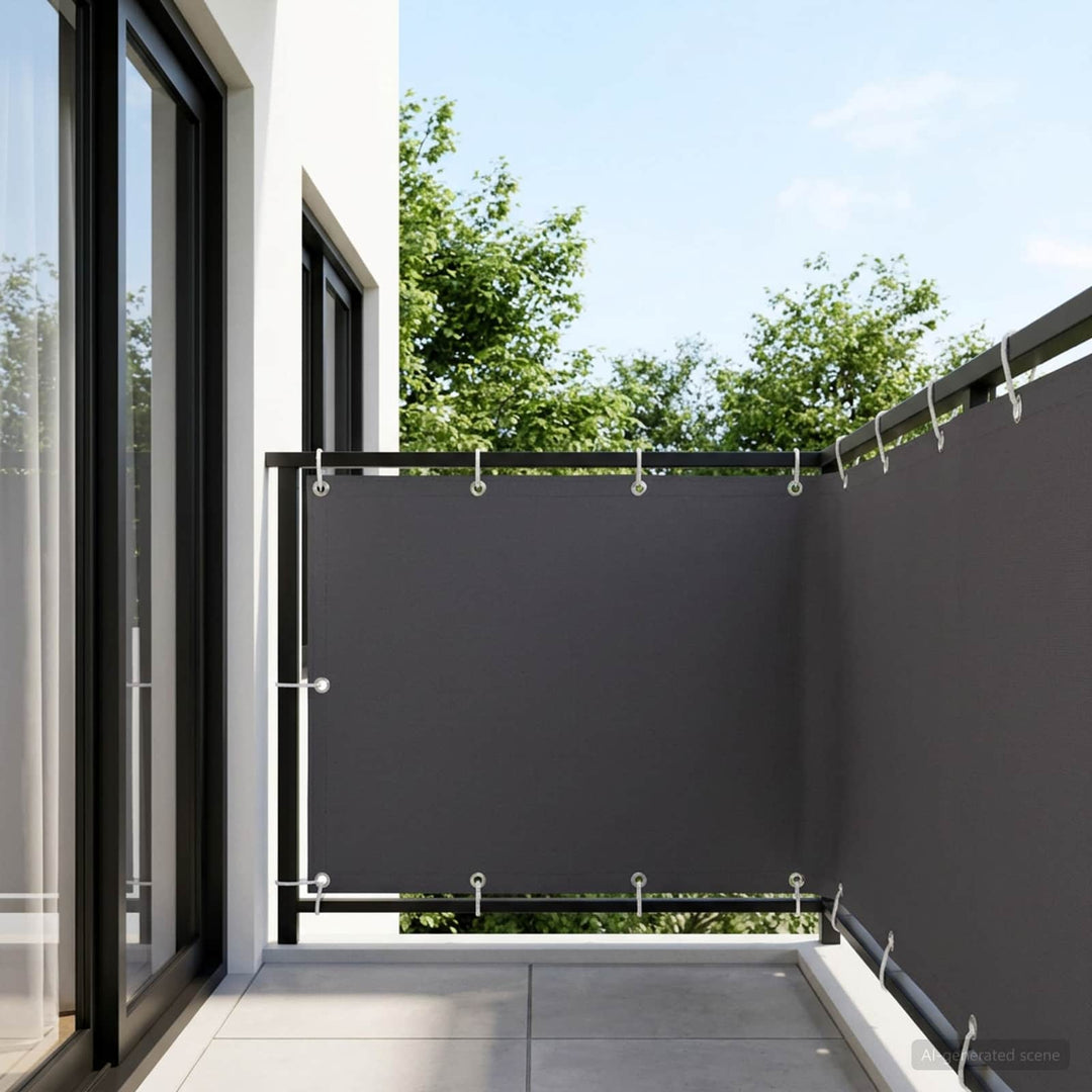 Balkon Afskærmning 150 x 400 cm Stof med PU-belægning Antracit