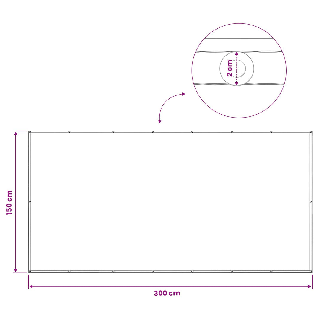 Balkon Afskærmning 150 x 300 cm Stof med PU-belægning Antracit