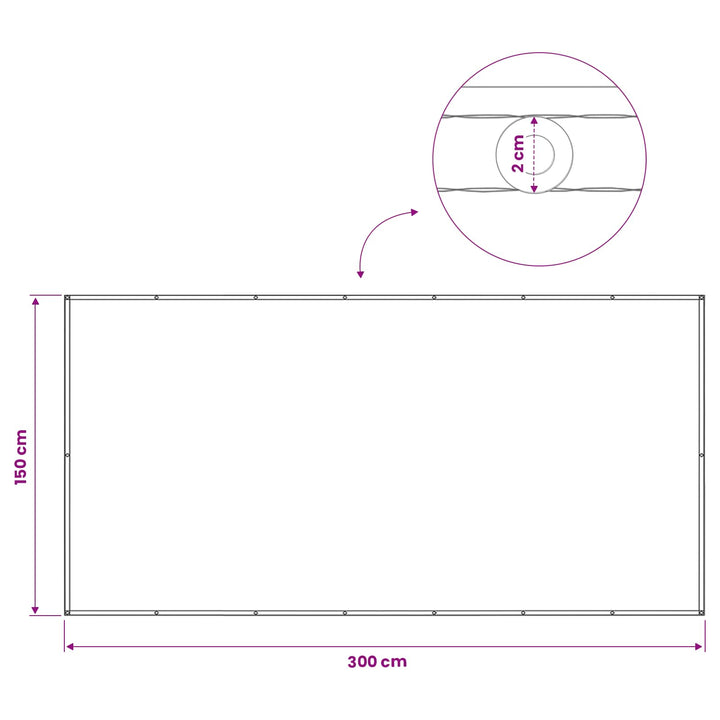 Balkon Afskærmning 150 x 300 cm Stof med PU-belægning Antracit