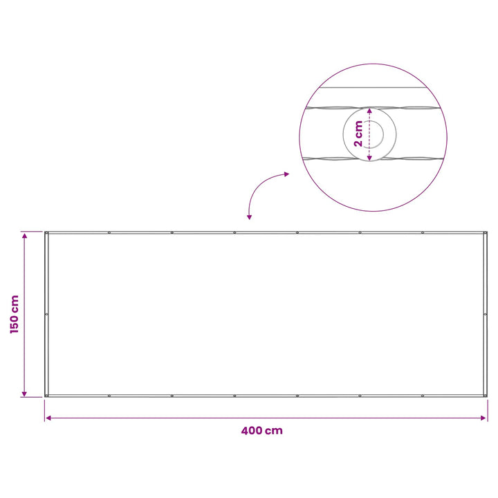 Balkon Afskærmning 150 x 400 cm Stof med PU-belægning Antracit