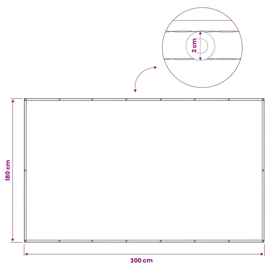 Balkon Afskærmning 180 x 300 cm Stof med PU-belægning Antracit